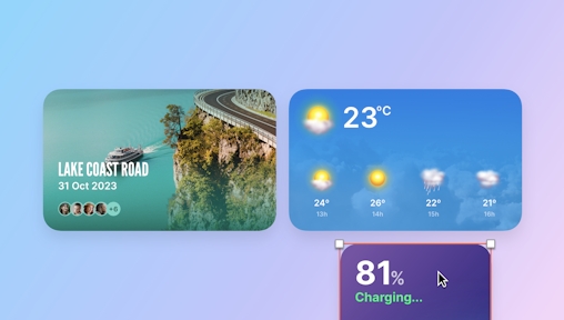 A gif showing a set of UI cards adjusting their layout in Sketch, showcasing Stacks in action.