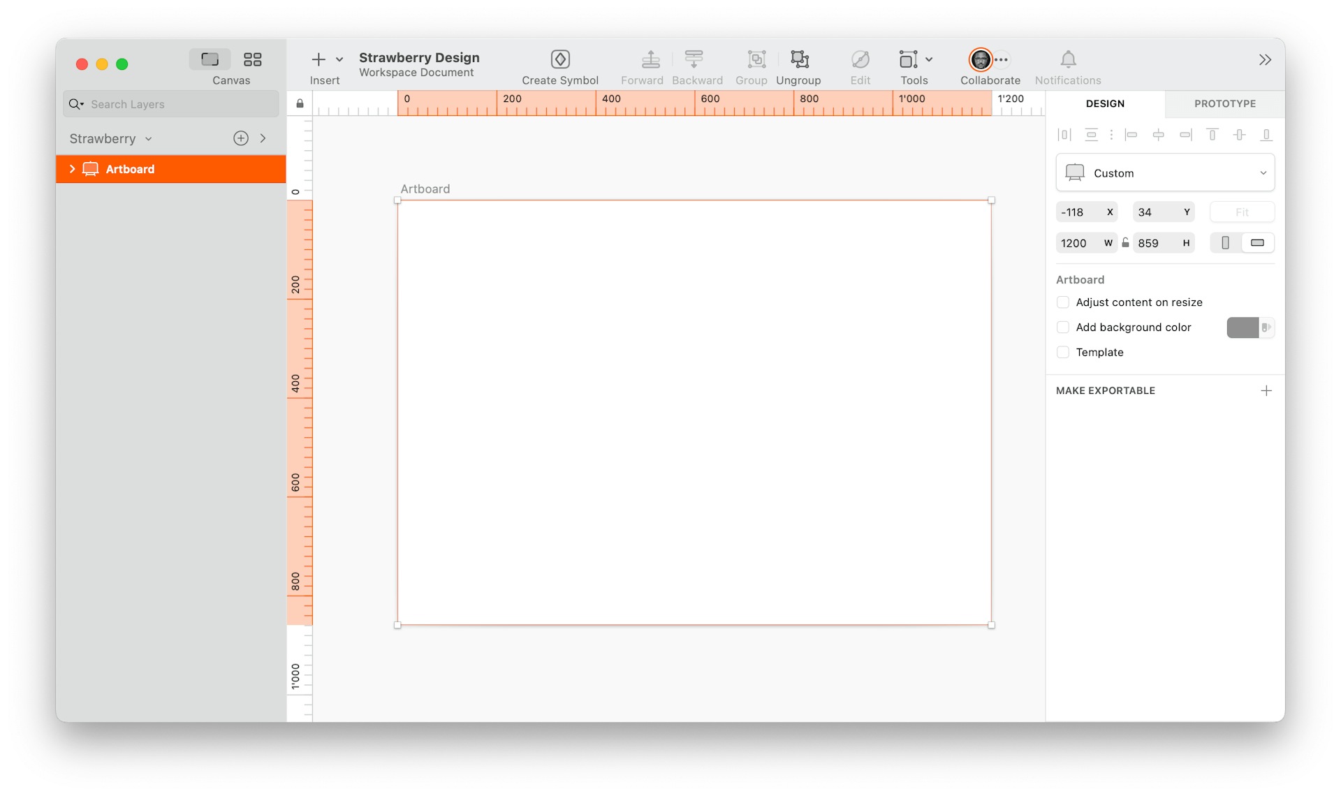 image of one-layered strawberry made in Sketch