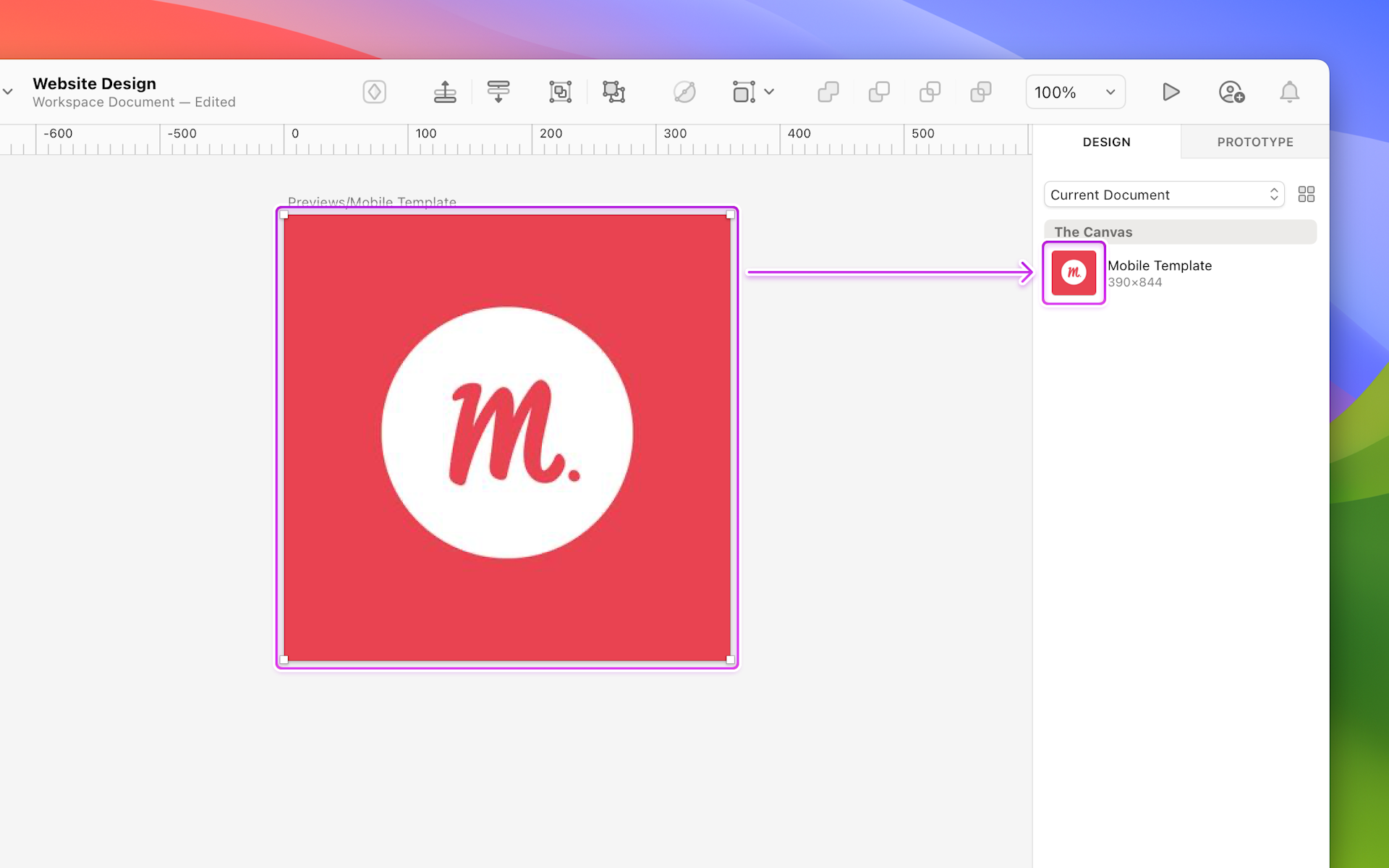An image showing how to use a specifically named frame as a Template Preview